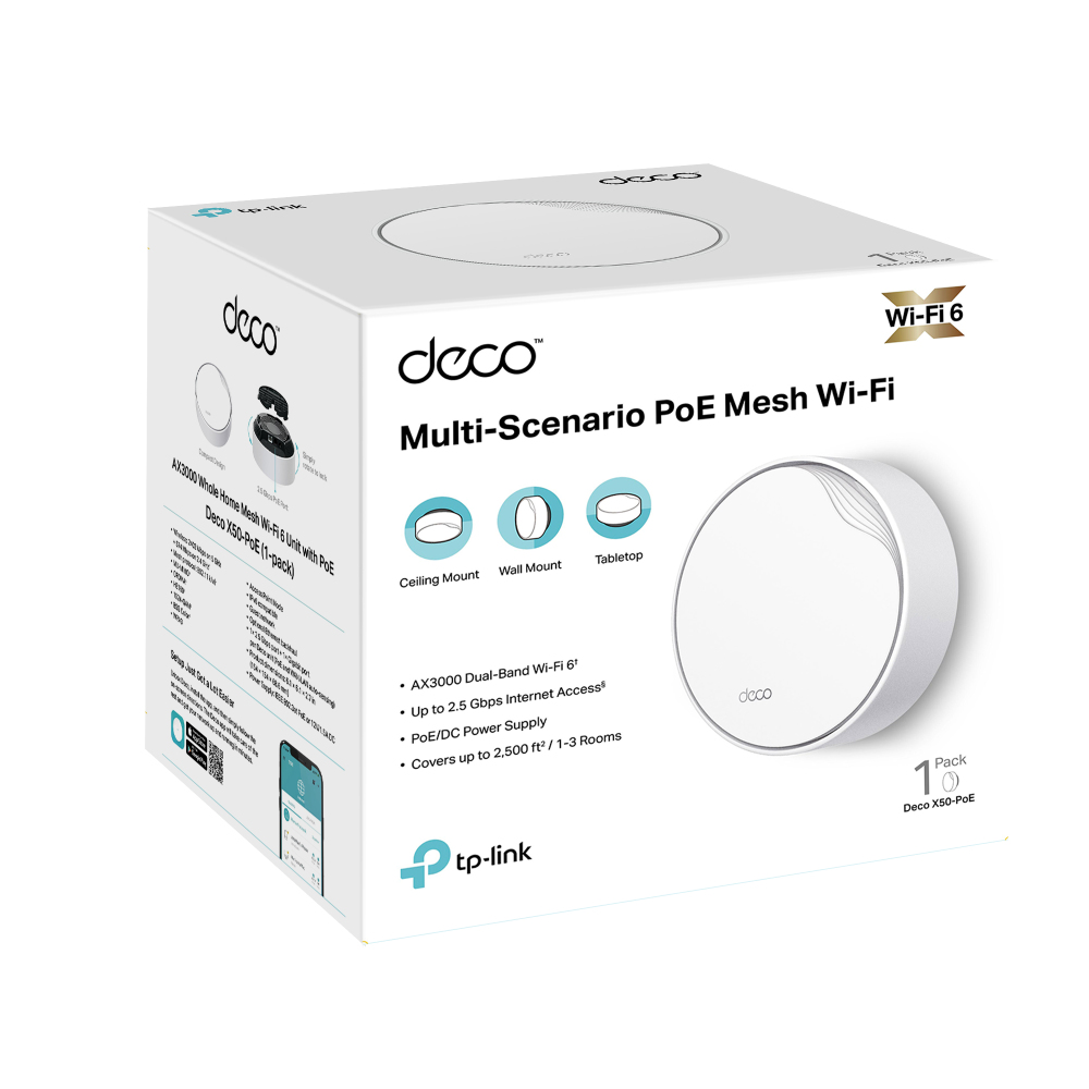 TP-LINK Deco X50-PoE V1 - WLAN-System (Router), Ansicht 3