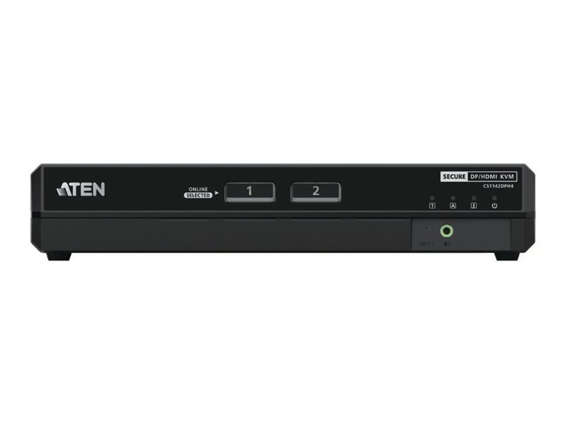 ATEN CS1142DPH4 - KVM-/Audio-Switch - 5K, DisplayPort/HDMI Single/Dual Display, Universal, Secure