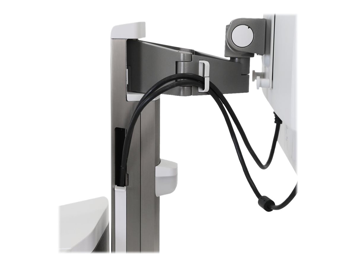 Ergotron CareFit Pro - Wagen - Electric Lift - für LCD-Display  PC-Ausrüstung - verriegelbar - medizinisch - weiß Warm Gray - Bildschirmgröße: bis zu 686 cm (bis zu 27 Zoll)