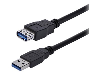StarTech.com 1m USB 3.0 Verlängerungskabel - USB 3 Typ A Kabel Verlängerung - Stecker/ Buchse - Schwarz - USB-Verlängerungskabel - USB Typ A (M) zu USB Typ A (W)
