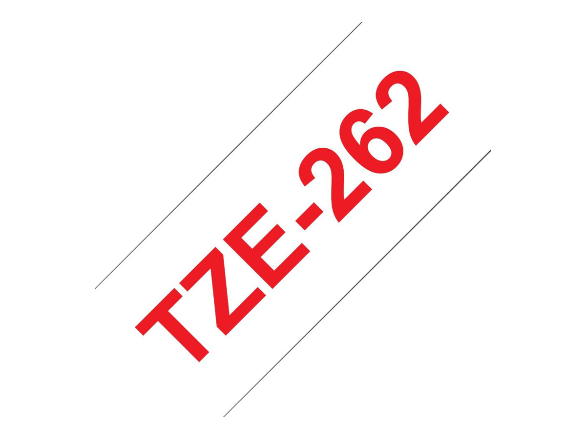 Brother TZe-262 - Rot auf Weiß - Rolle (3,6 cm x 8 m) 1 Kassette(n) laminiertes Band, Ansicht 3