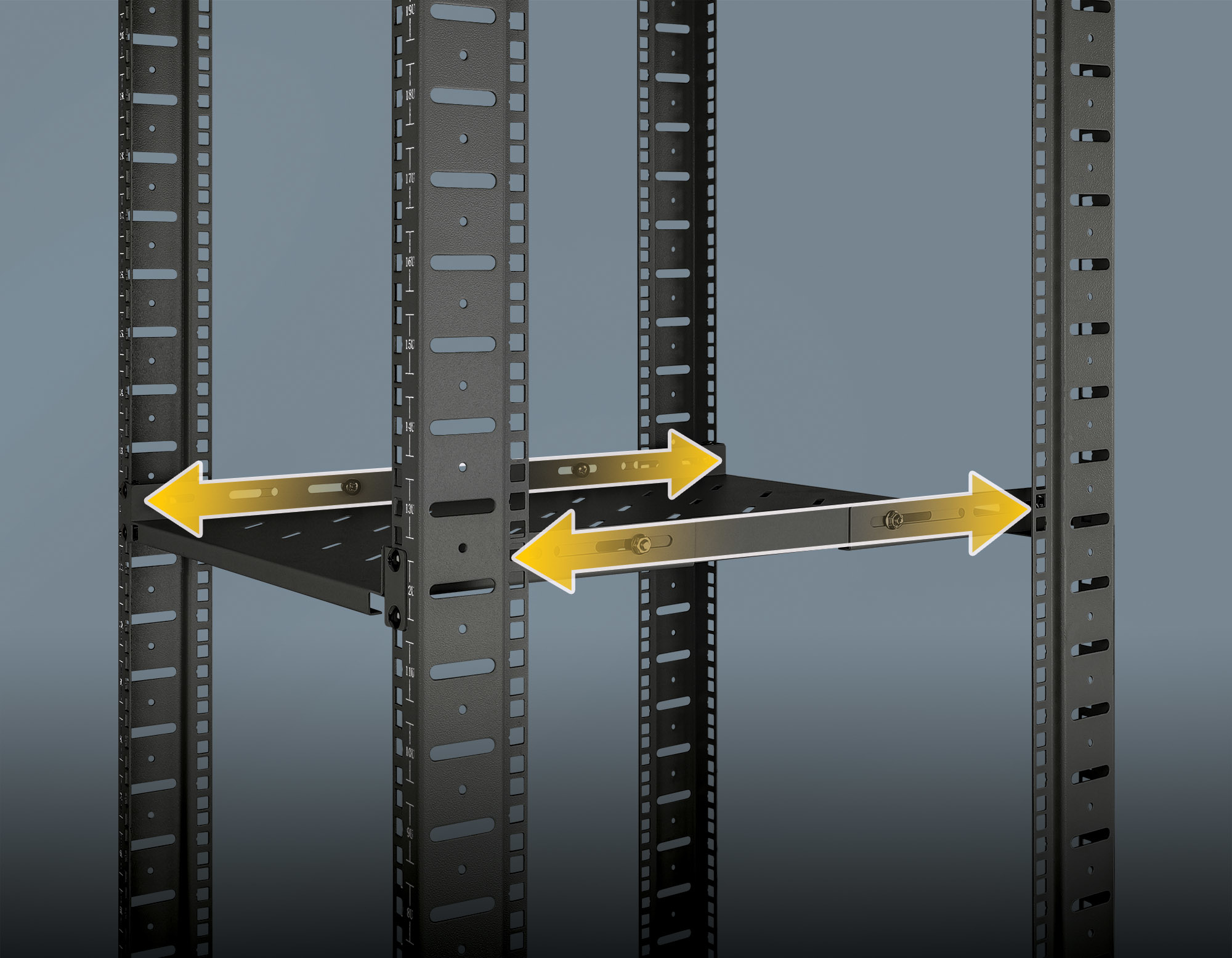 IC Intracom Intellinet - Rack - Regal - with variable rails, fixed mounting - Schwarz, RAL 9004 - 1U - 48.3 cm (19), Ansicht 2