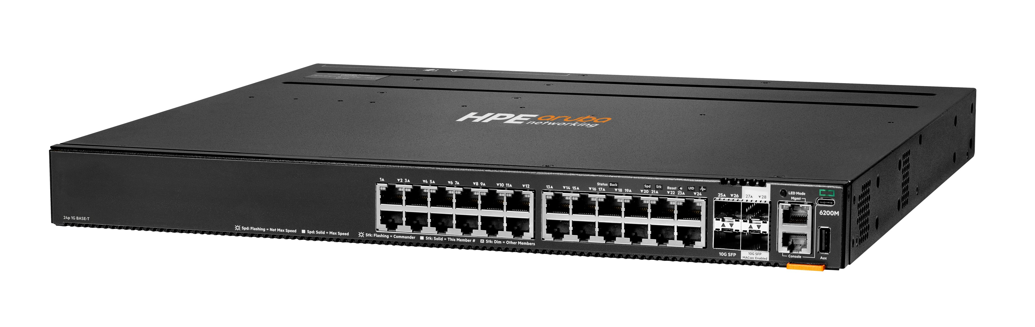 HPE Aruba 6200M 24G 4SFP+ Switch - Switch - Max. Stacking Distance 10 kms - L3 - managed - 24 x 10/100/1000, Ansicht 2