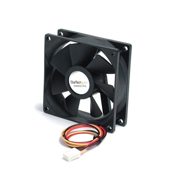 StarTech.com 80mm Gehäuselüfter - Lüfter 8cm für PC Gehäuse mit 3-pin Molex Stecker (80mmx80mmx25mm), Ansicht 2
