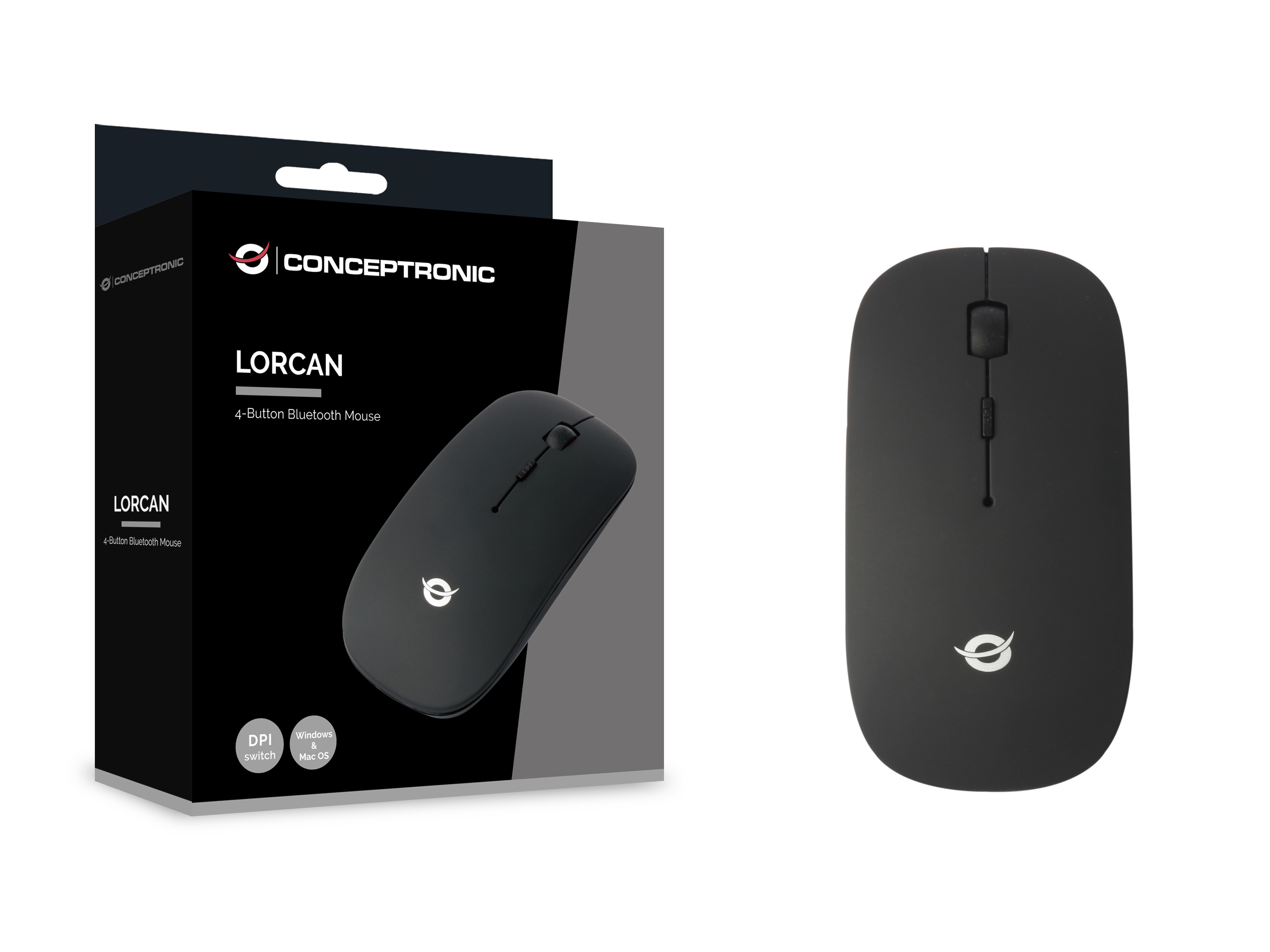 Conceptronic LORCAN - Maus - ergonomisch - rechts- und linkshändig, Ansicht 4
