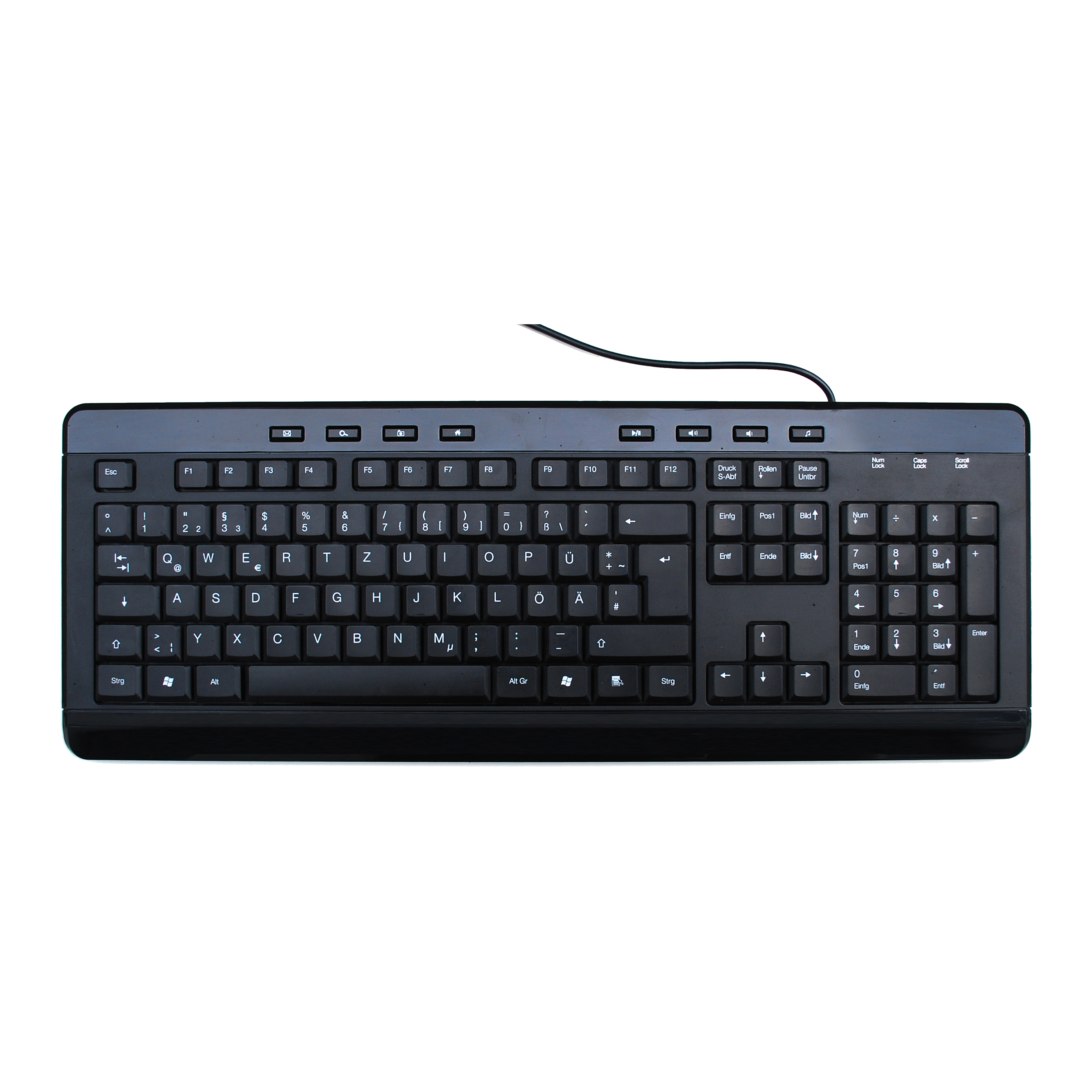 MEDIARANGE MROS102 - Tastatur - USB - Schwarz - TL: Deutsch, QWERTZ, Ansicht 2