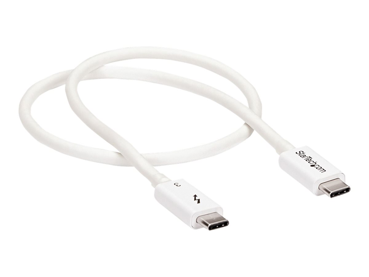 StarTech.com 1.6ft (50cm) Thunderbolt 3 Cable, 40Gbps, 100W PD, 4K/5K Video, Thunderbolt-Certified, Compatible w/ TB4/USB 3.2/DisplayPort - Thunderbolt-Kabel - USB-C (M)