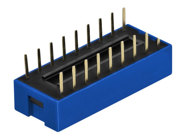 Delock DIP sliding switch 9-digit 2.54 mm pitch THT vertical - DIP-Schalter - Blau (Packung mit 10)