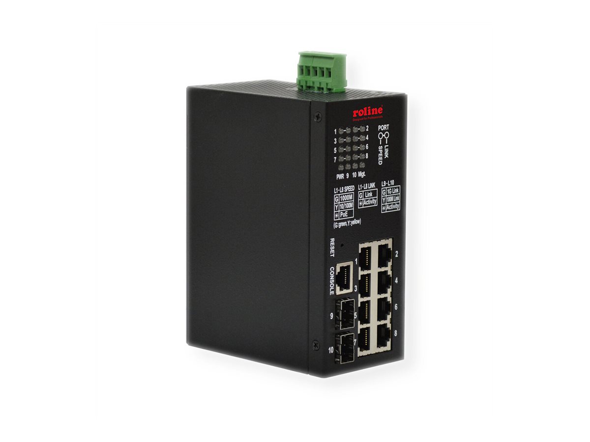 ROLINE Industrial - Switch - Smart - 8 x 10/100/1000 (PoE+)