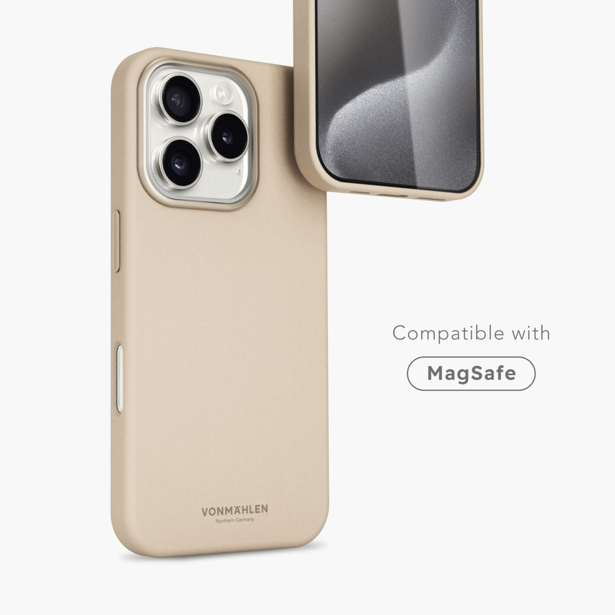 Vonmählen Kunstleder-Case für iPhone 16 Pro Max beige, Ansicht 2