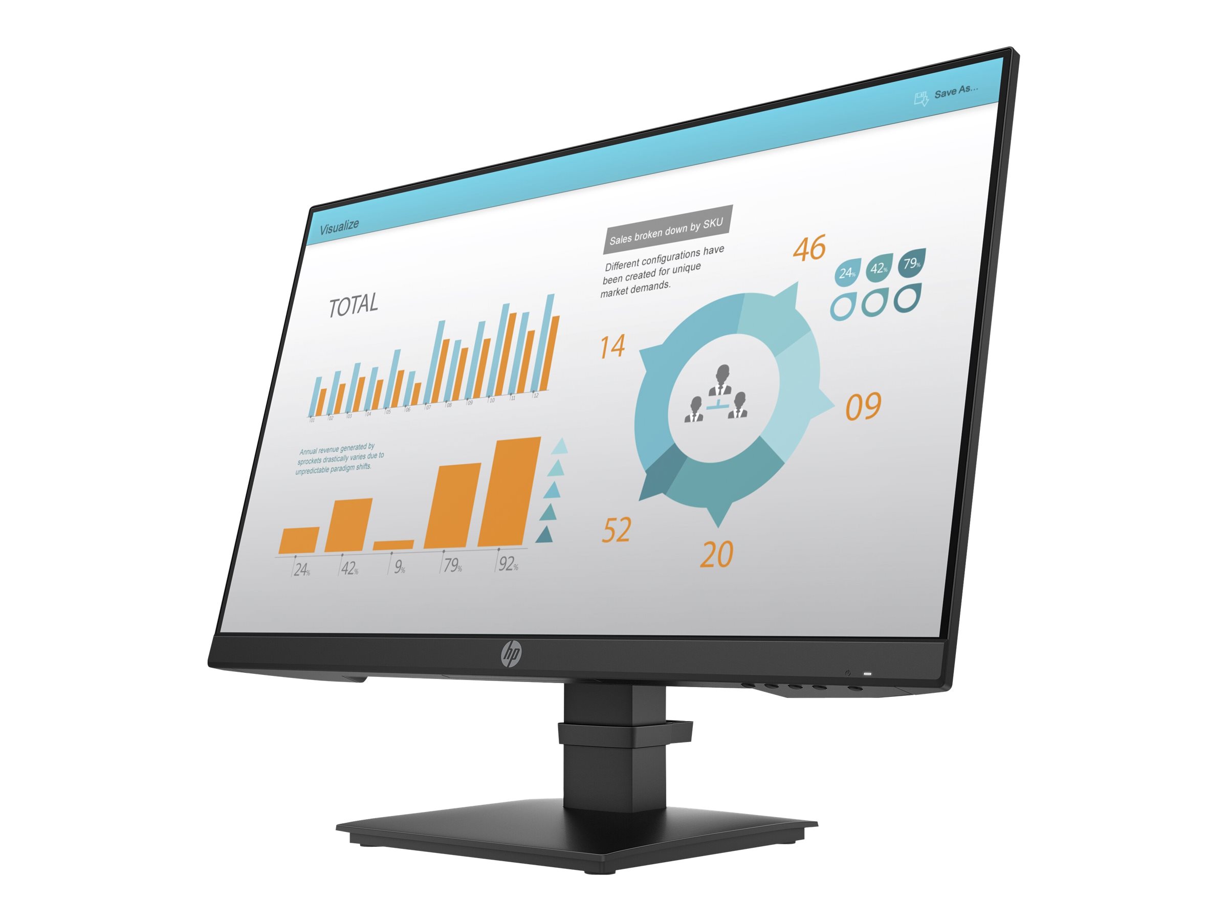 HP P24 G4 - 60,5 cm (23.8 Zoll) - 1920 x 1080 Pixel - Full HD - 5 ms - Schwarz, Ansicht 4