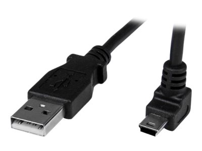 StarTech.com 1m USB auf Mini USB Anschlusskabel 90° gewinkelt - USB A zu Mini B Kabel - 1 x USB A (St), 1 x USB Mini B (St) - Schwarz - USB-Kabel - USB (M) zu Mini-USB, Typ B (M)
