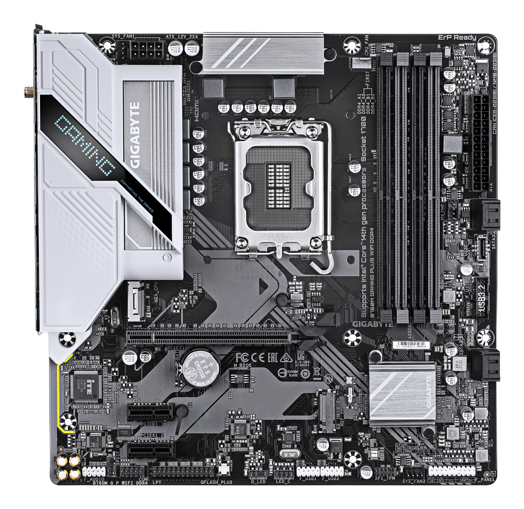 Gigabyte B760M GAMING PLUS WIFI DDR4 - Motherboard - micro ATX - LGA1700-Sockel - B760 Chipsatz - USB-C 3.2 Gen 1, Ansicht 2