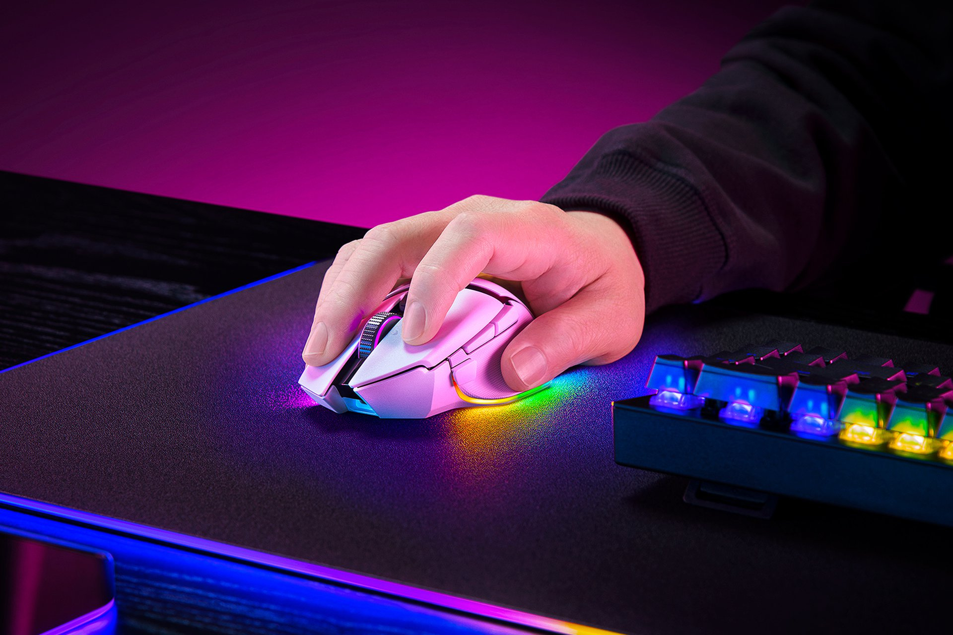 Razer Basilisk V3 pro 35K - Maus - ergonomisch - Für Rechtshänder - optisch - 11 Tasten - kabellos, kabelgebunden, Ansicht 3