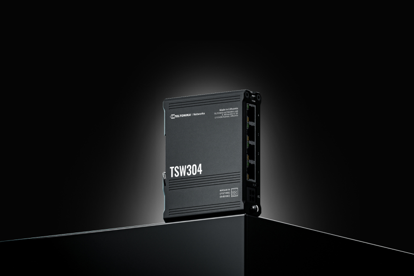 Teltonika TSW304 - Switch - 4 x 10/100/1000 - an DIN-Schiene montierbar, Ansicht 2