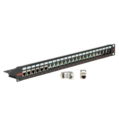 ROLINE Leeres Keystone-Patchpanel - CAT 5e/6/6a - STP - Schwarz - 48.3 cm (19), Ansicht 2