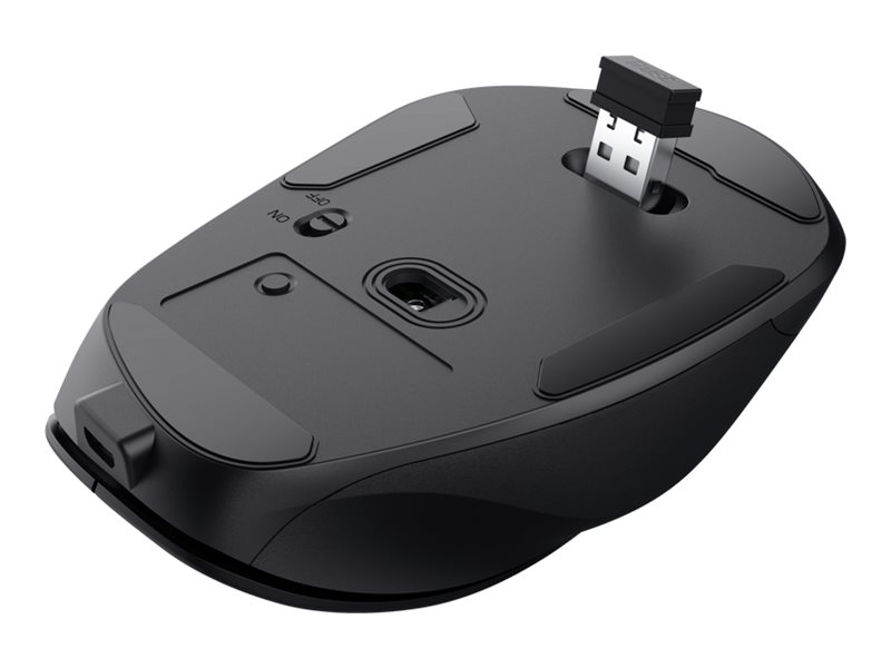 Trust Fyda Comfort - Maus - eco - ergonomisch - Für Rechtshänder - optisch - 6 Tasten - kabellos - 2.4 GHz - kabelloser Empfänger (USB)