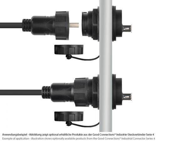 Good Connections IC04-U304 - USB A - Schwarz - Weiblich - Gerade - Polyvinylchlorid (PVC) - IP65 - IP67, Ansicht 3