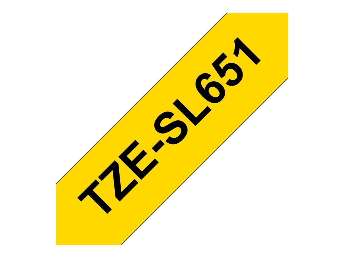 Brother TZe-SL651 - Selbstklebend - Schwarz auf Gelb - Rolle (24 cm x 8 m)