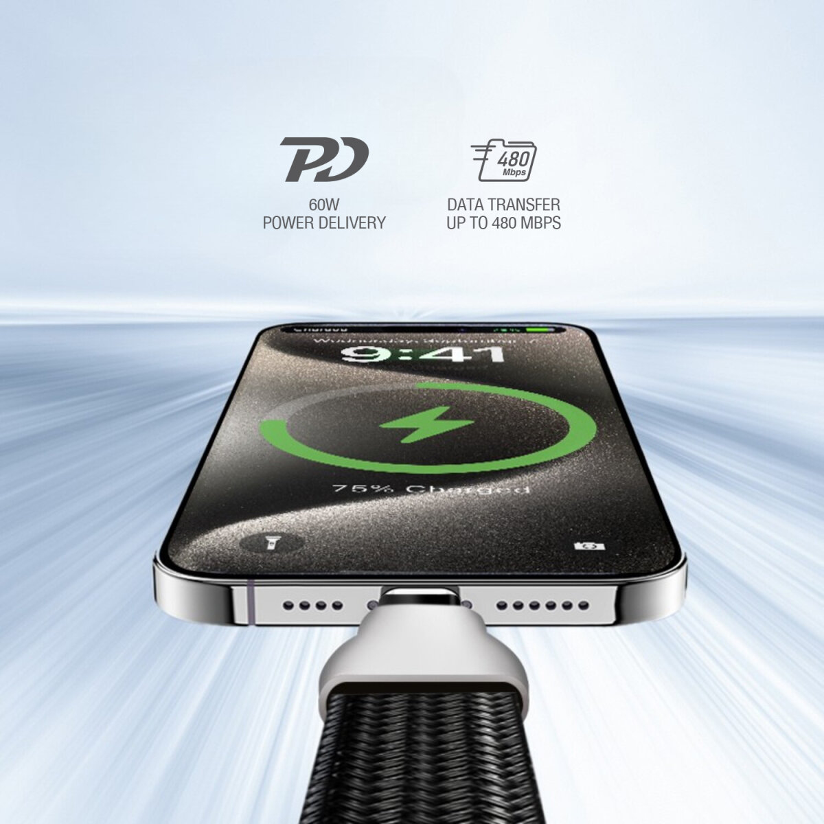 4smarts USB-C Handykette PowrCord schwarz, Ansicht 3