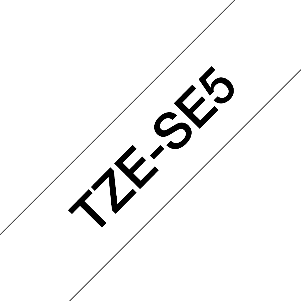 Brother TZe-SE5 - Schwarz auf Weiß - Rolle (2,4 cm x 8 m), Ansicht 2