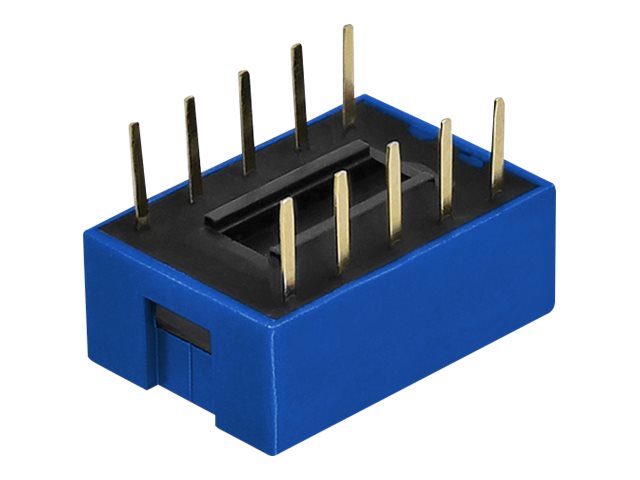 Delock DIP sliding switch 5-digit 2.54 mm pitch THT vertical - DIP-Schalter - Blau (Packung mit 5)