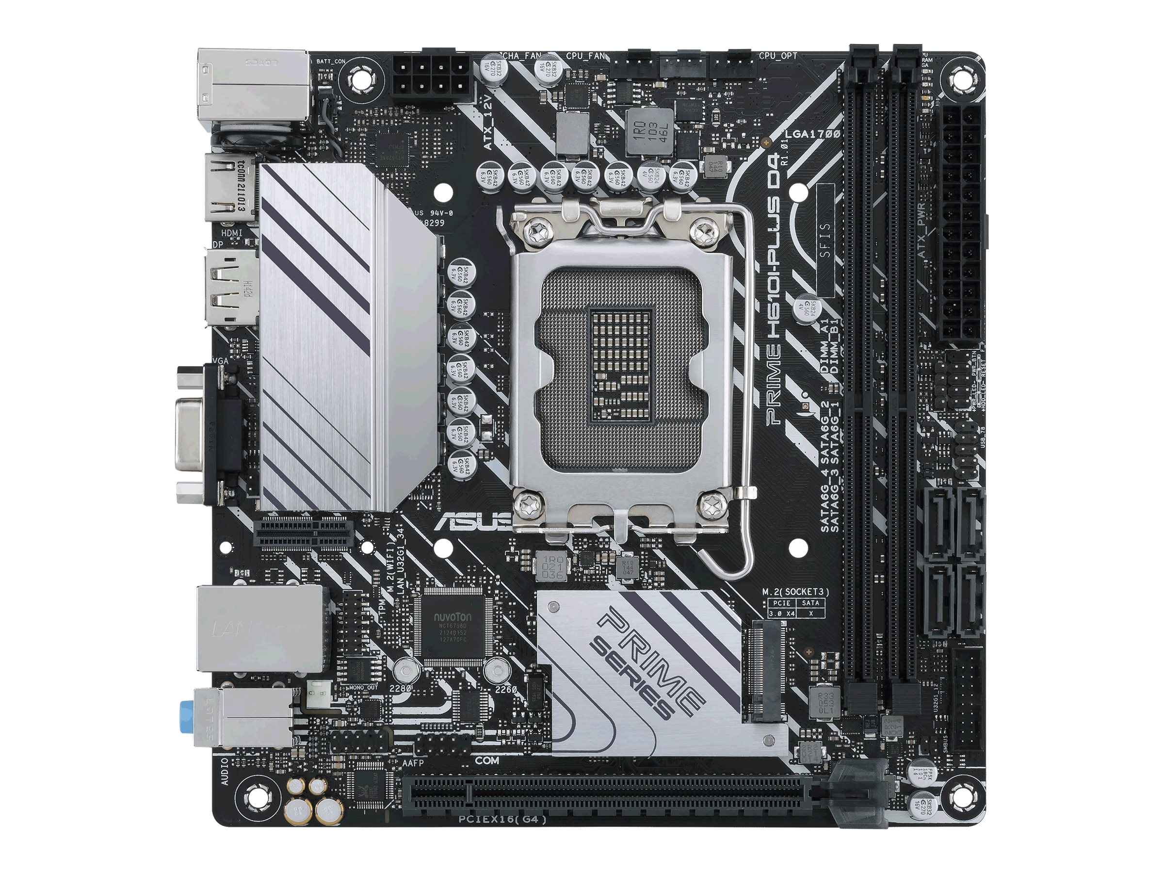 ASUS PRIME H610I-PLUS D4-CSM - Motherboard - Mini-ITX - LGA1700-Sockel - H610 Chipsatz - USB 3.2 Gen 1 - Gigabit LAN - O