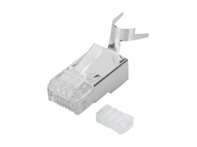 DIGITUS Modularstecker für Rundkabel, CAT 6A, geschirmt, Pass through Stecker