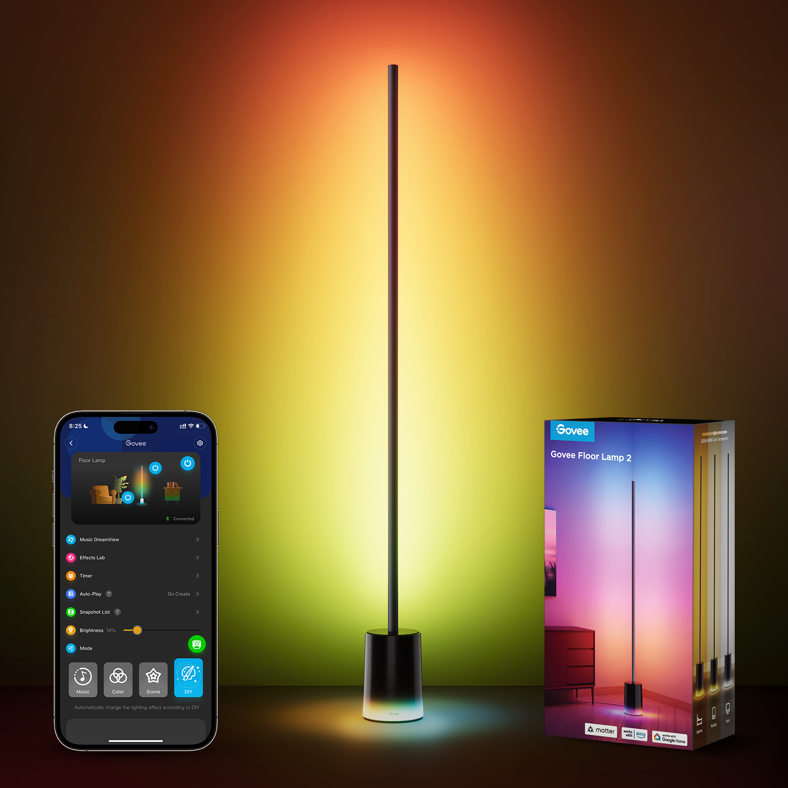 Govee RGBICWW SMART Floor Lamp 2 Bluetooth Wi-Fi Matter, Ansicht 2