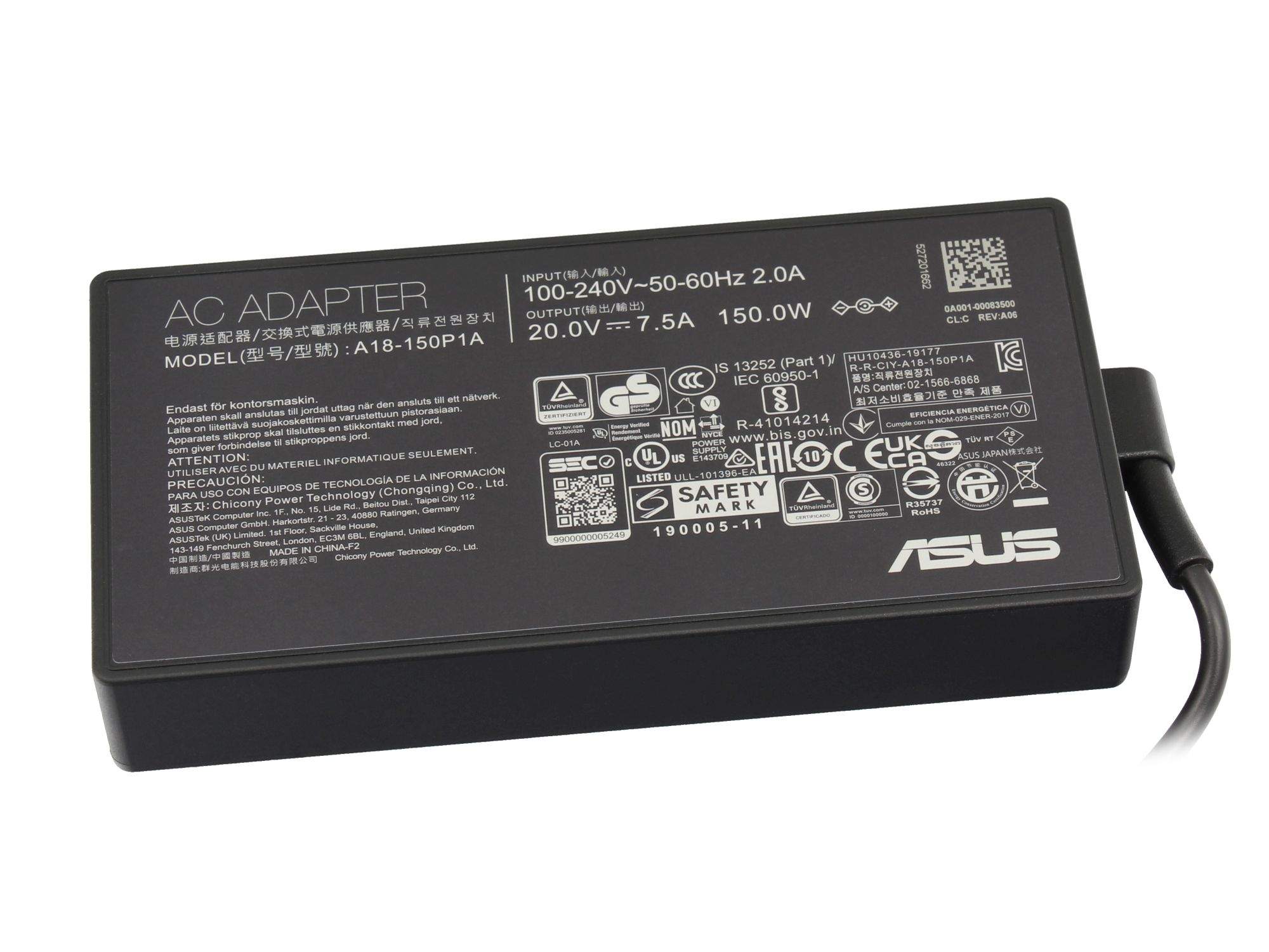 ASUS 0A001-00081600 - Laptop - Drinnen - 100 - 240 V - 50 - 60 Hz - 150 W - 19 V, Ansicht 2
