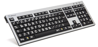 Logickeyboard XLPrint - Full-size (100%) - Verkabelt - USB - QWERTZ - Aluminium - Schwarz