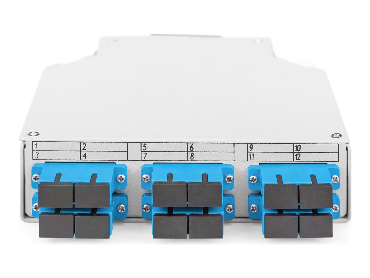 DIGITUS LWL-Hutschienenbox, OS2, bestückt, mit SC-Adapter und Pigtail