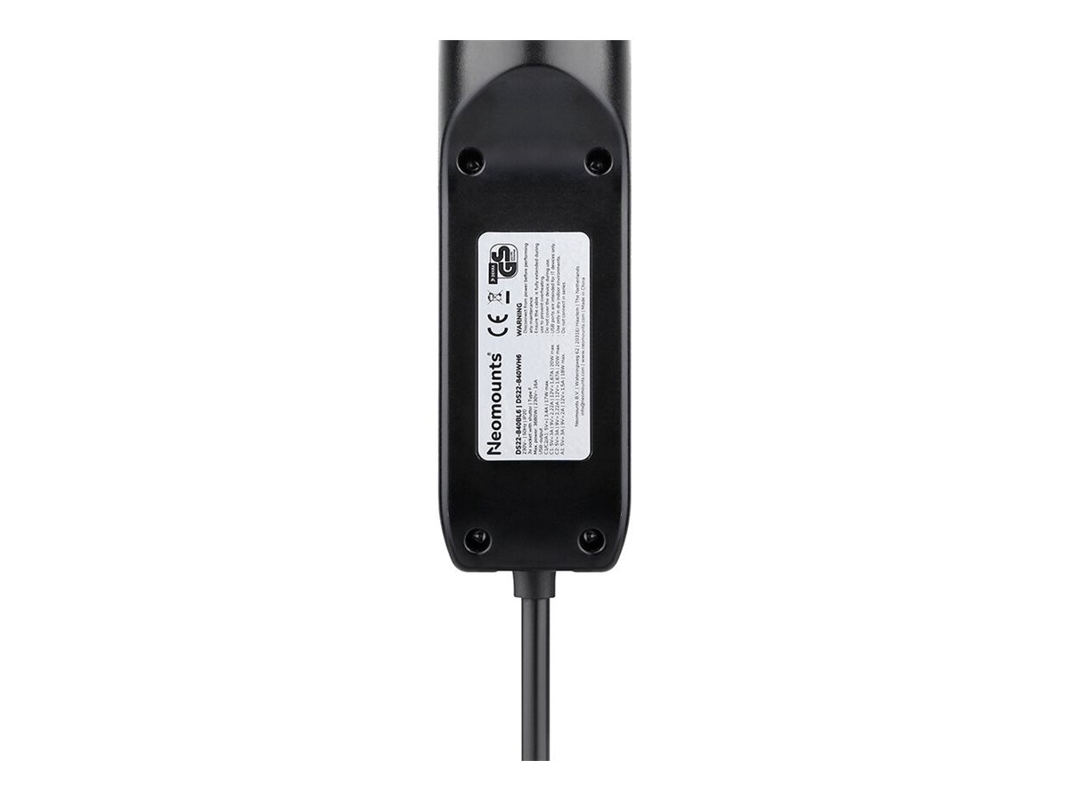 Neomounts Steckdosenleiste - USB-C + USB-A - 230 V - 3680 Watt - Ausgang: 3 (2 x 24-poliger USB-C (PD) - Schwarz, Ansicht 5
