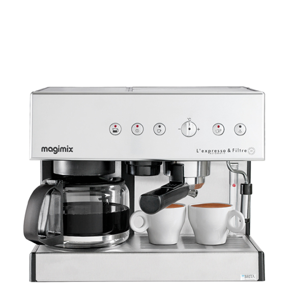 Magimix Espresso & Filtre Automatic - Kombi-Kaffeemaschine - 1,8 l - Kaffeepad - Gemahlener Kaffee - 2010 W - Chrom