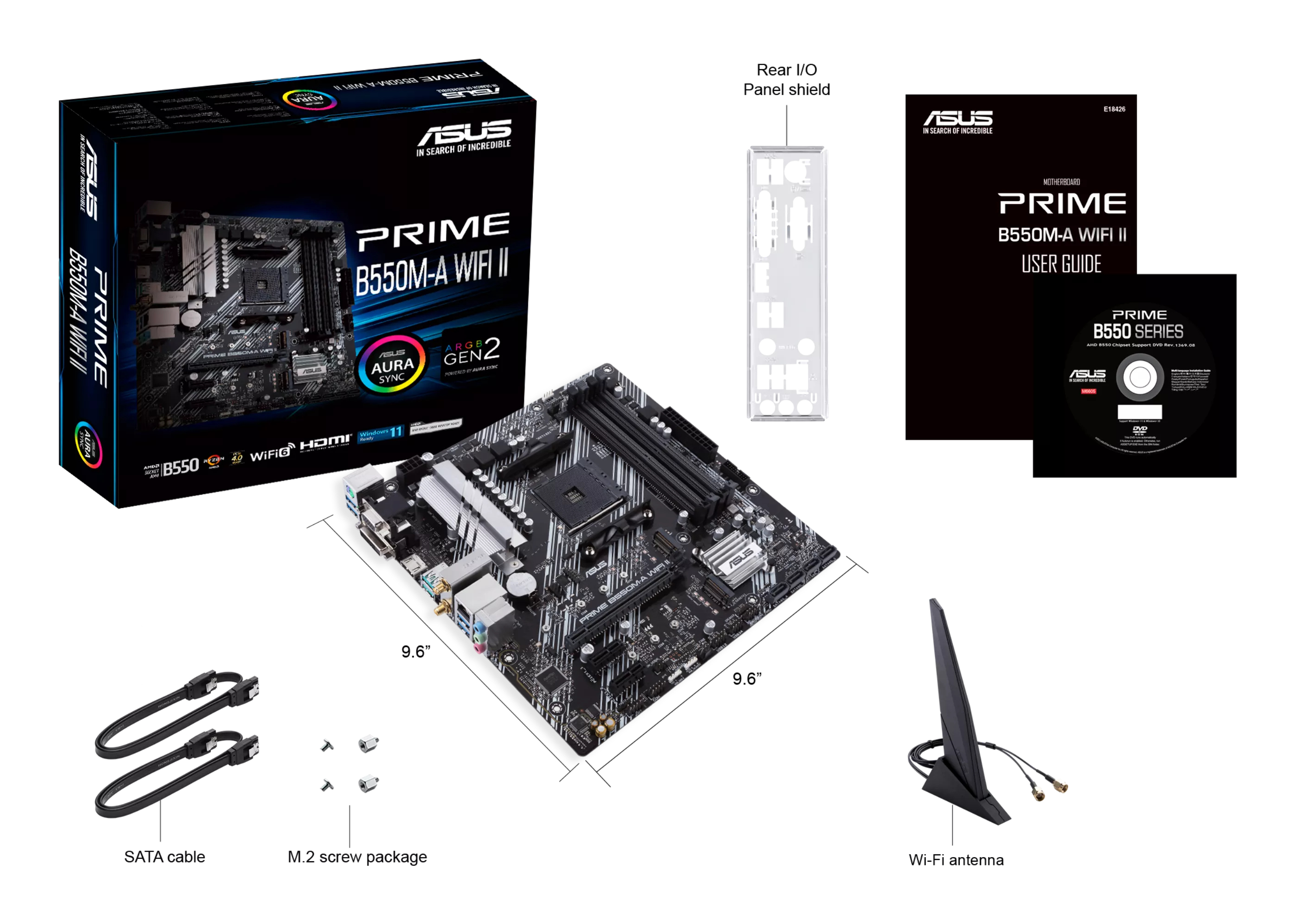 ASUS PRIME B550M-A WIFI II - Motherboard - micro ATX - Socket AM4 - AMD B550 Chipsatz, Ansicht 2
