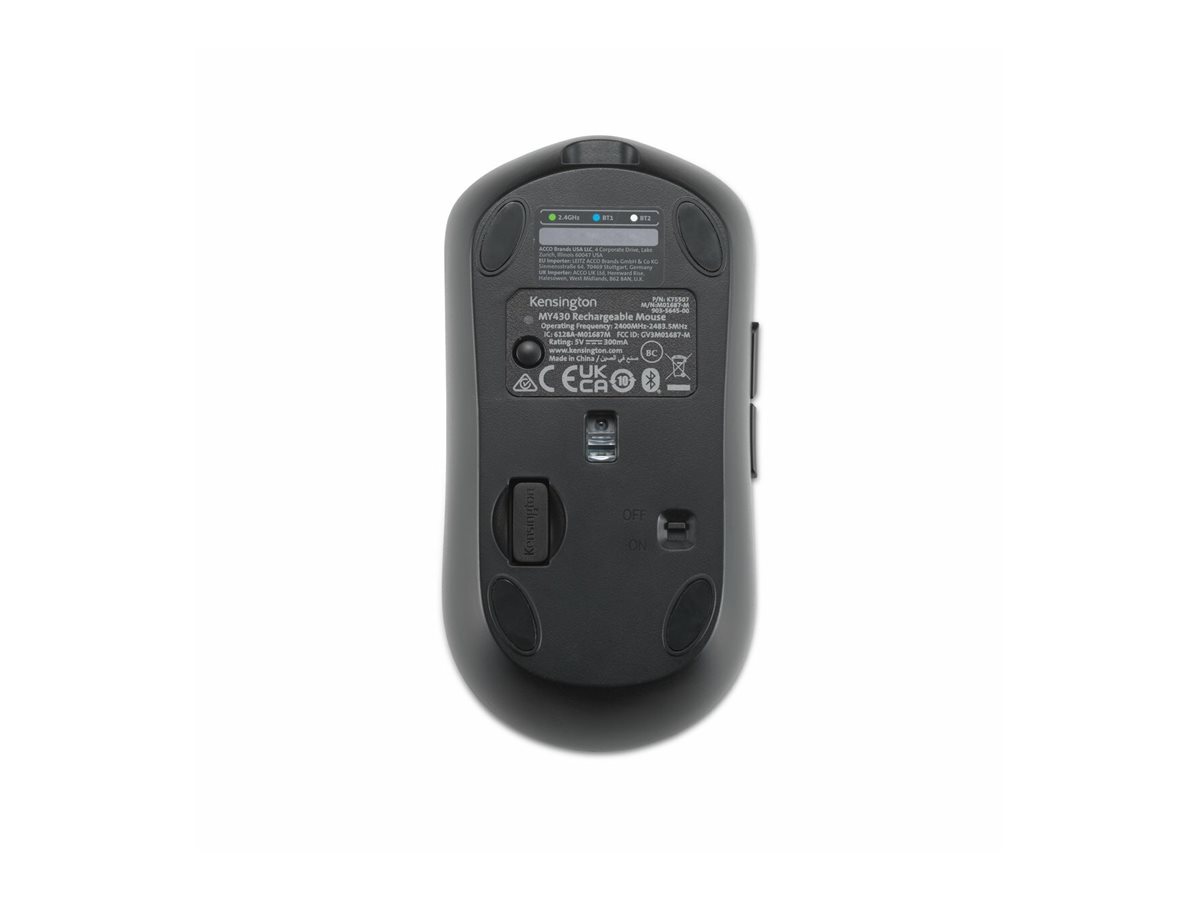 Kensington MY430 EQ - Maus - mehrere Geräte wiederaufladbar - optisch - 6 Tasten - kabellos - 2.4 GHz Bluetooth - kabelloser Empfänger (USB)