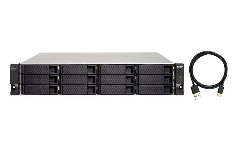 QNAP TL-R1200C-RP - HDD / SSD-Gehäuse - 2.5/3.5 Zoll - Serial ATA III - 6 Gbit/s - Rack-Einbau - Schwarz - Grau