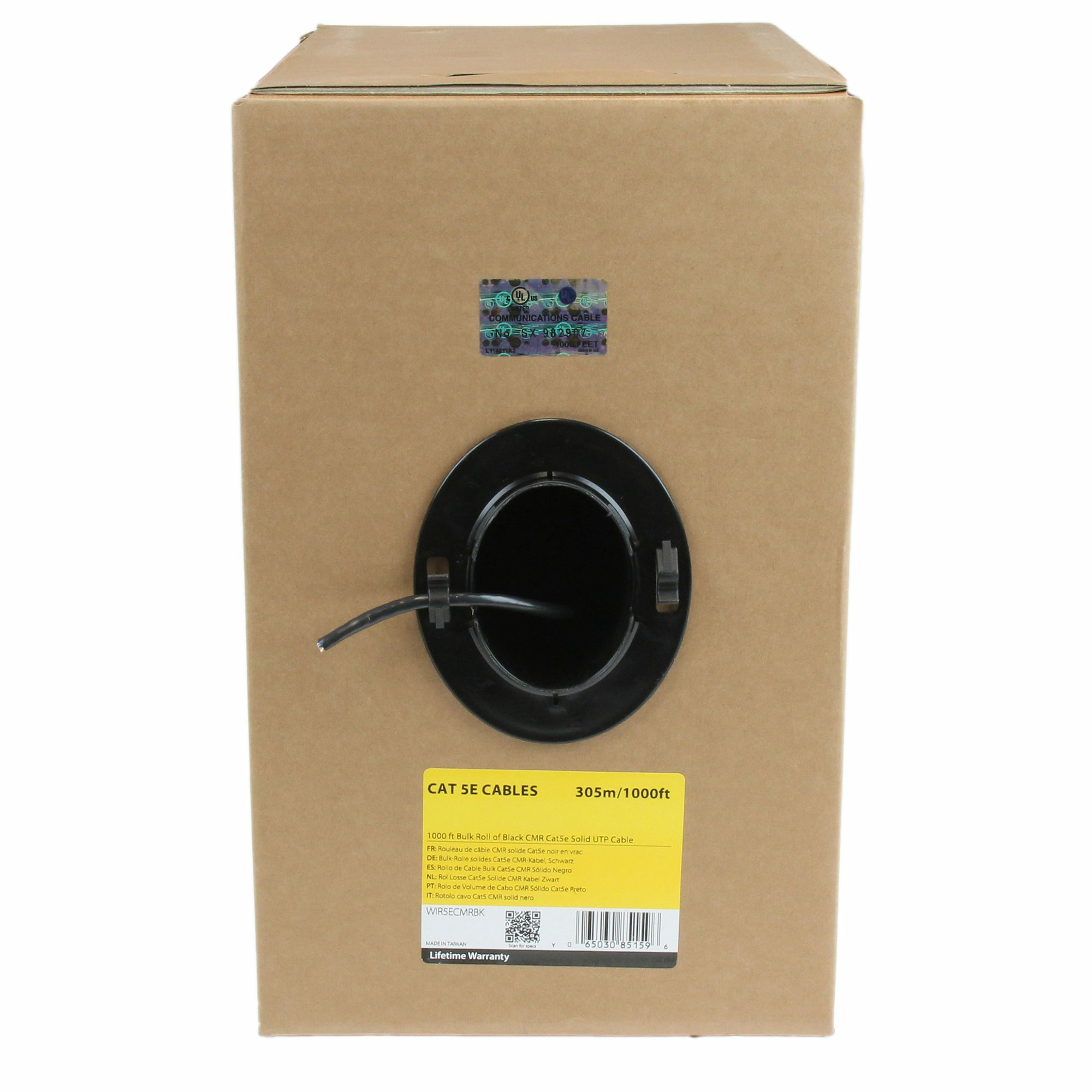StarTech.com 1000 ft Bulk Roll of Black CMR Cat5e Solid UTP Riser Cable - 24 AWG - Black, Ansicht 4