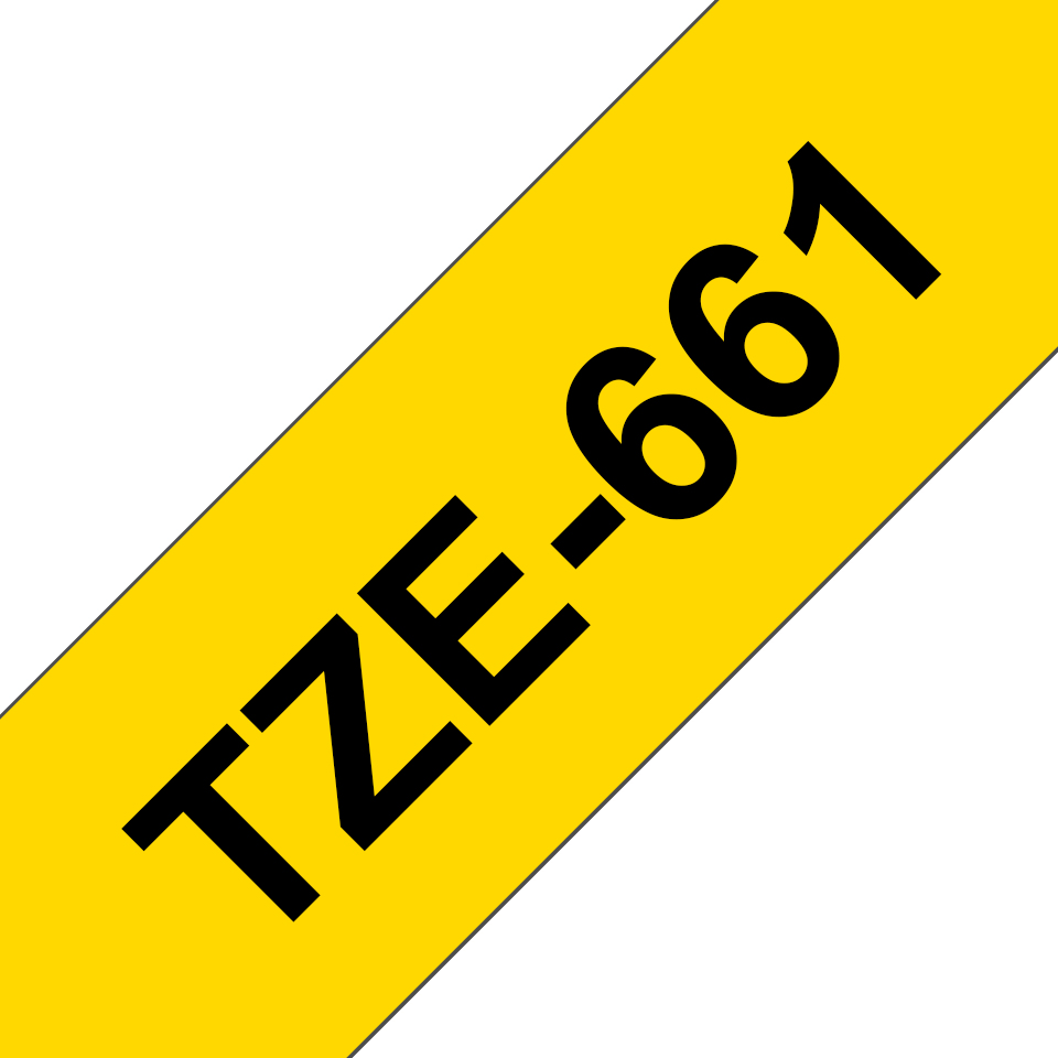 Brother TZe-661 - Standard-Klebstoff - Schwarz auf Gelb - Rolle (3,6 cm x 8 m), Ansicht 2