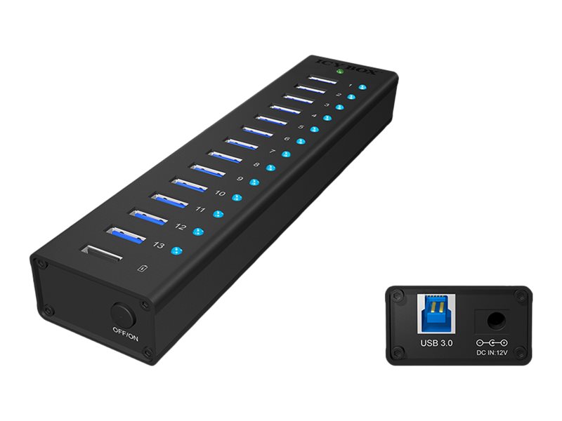 ICY BOX ICY BOX IB-AC6113 - Hub - 13 x SuperSpeed USB 3.0, Ansicht 3