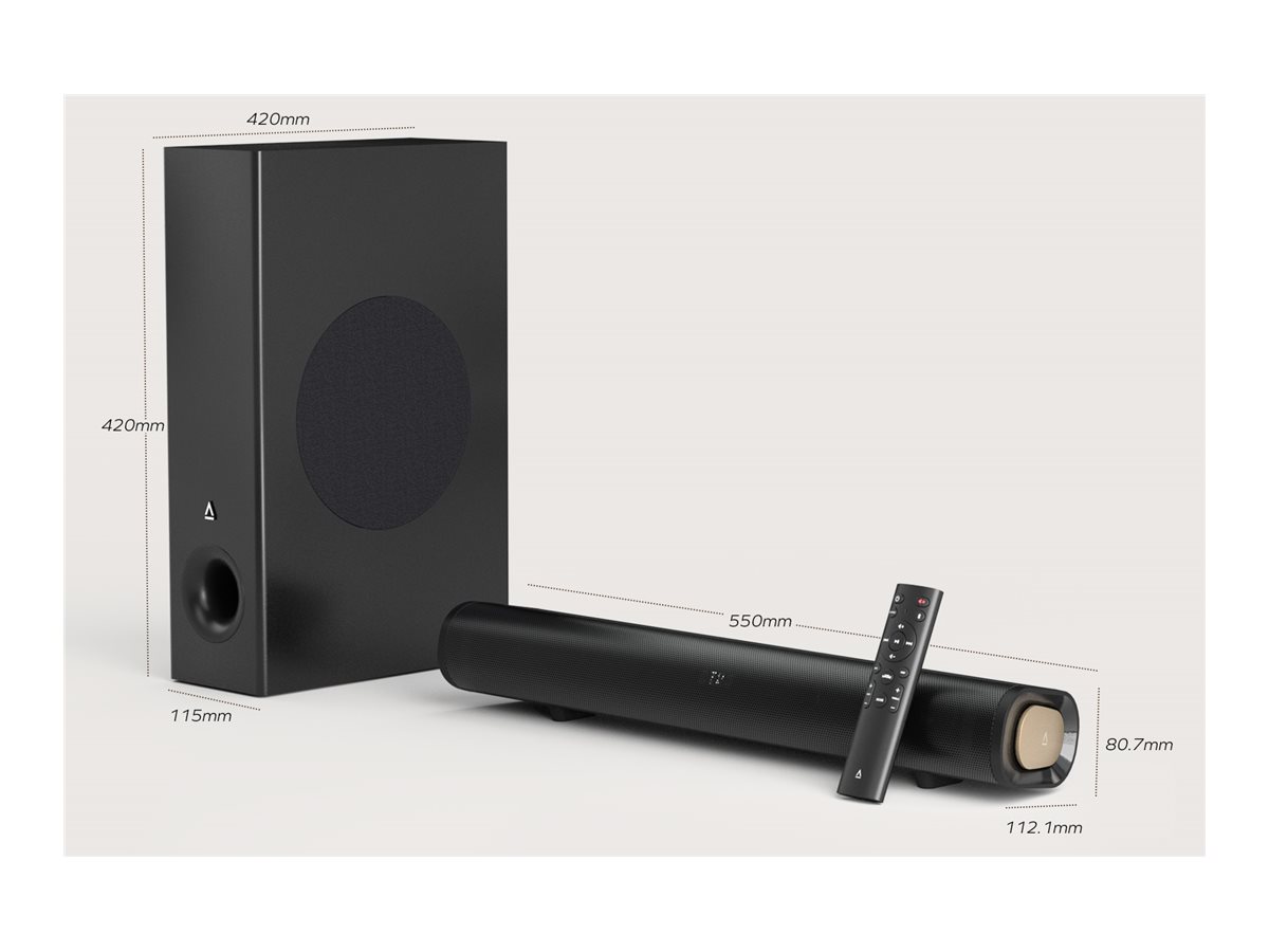 Creative Labs Creative Soundbar Stage Pro mit Subwoofer Bluetooth USB schw - Subwoofer - 2.1, Ansicht 3