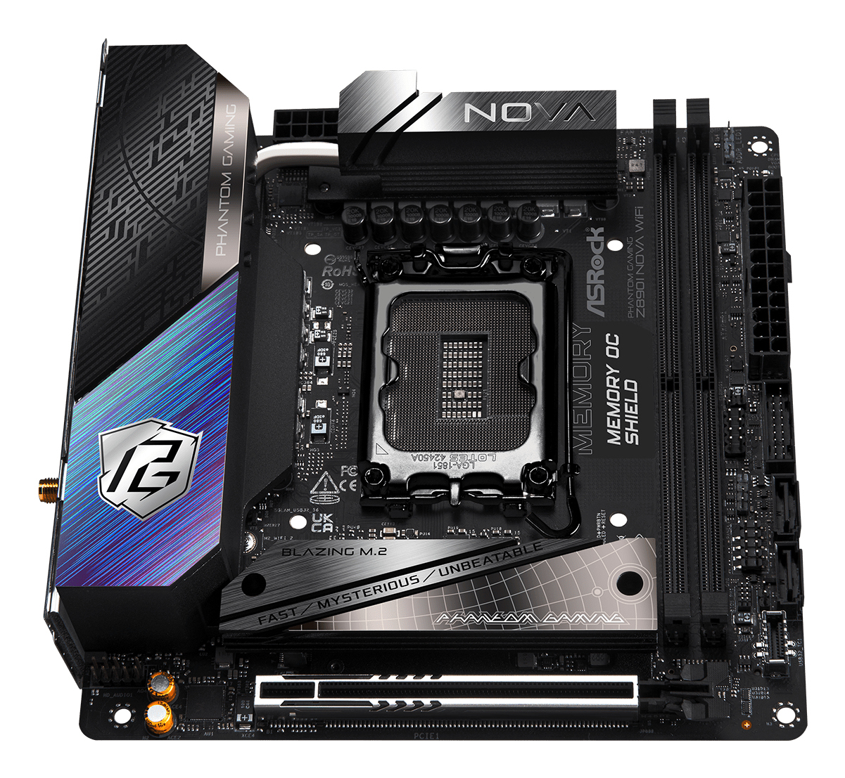 ASRock Phantom Gaming Z890I NOVA WIFI - Motherboard - Mini-ITX - LGA1851-Sockel - Z890 Chipsatz - USB4, USB 3.2 Gen 2, Ansicht 2