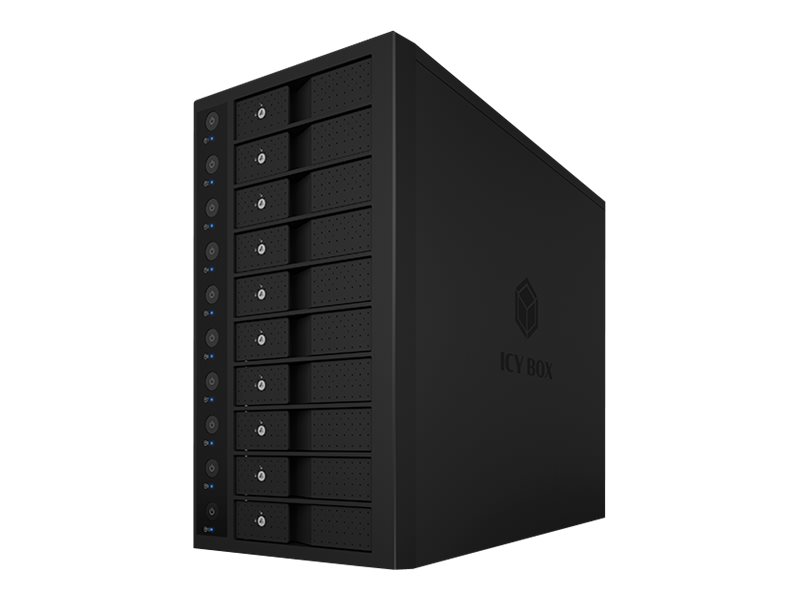 ICY BOX | Ext. HDD-Gehäuse, 10x SATA 3,5&quot; zu 1x USB 3.1 (Gen 2) Type-C®, SINGLE | black