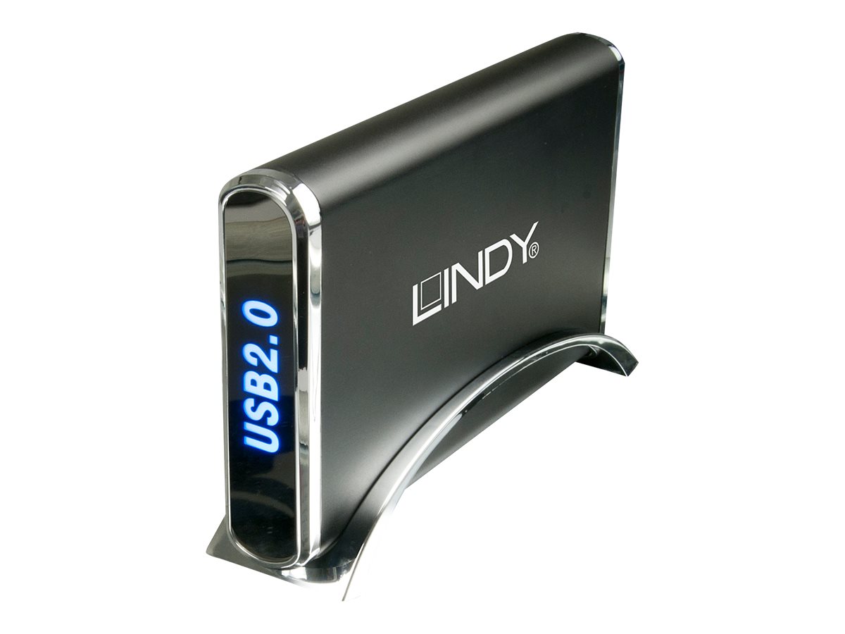 Lindy Gehäuse Schwarz USB2.0 3.5 Zoll 8.9cm SATA & IDE pATA ALU