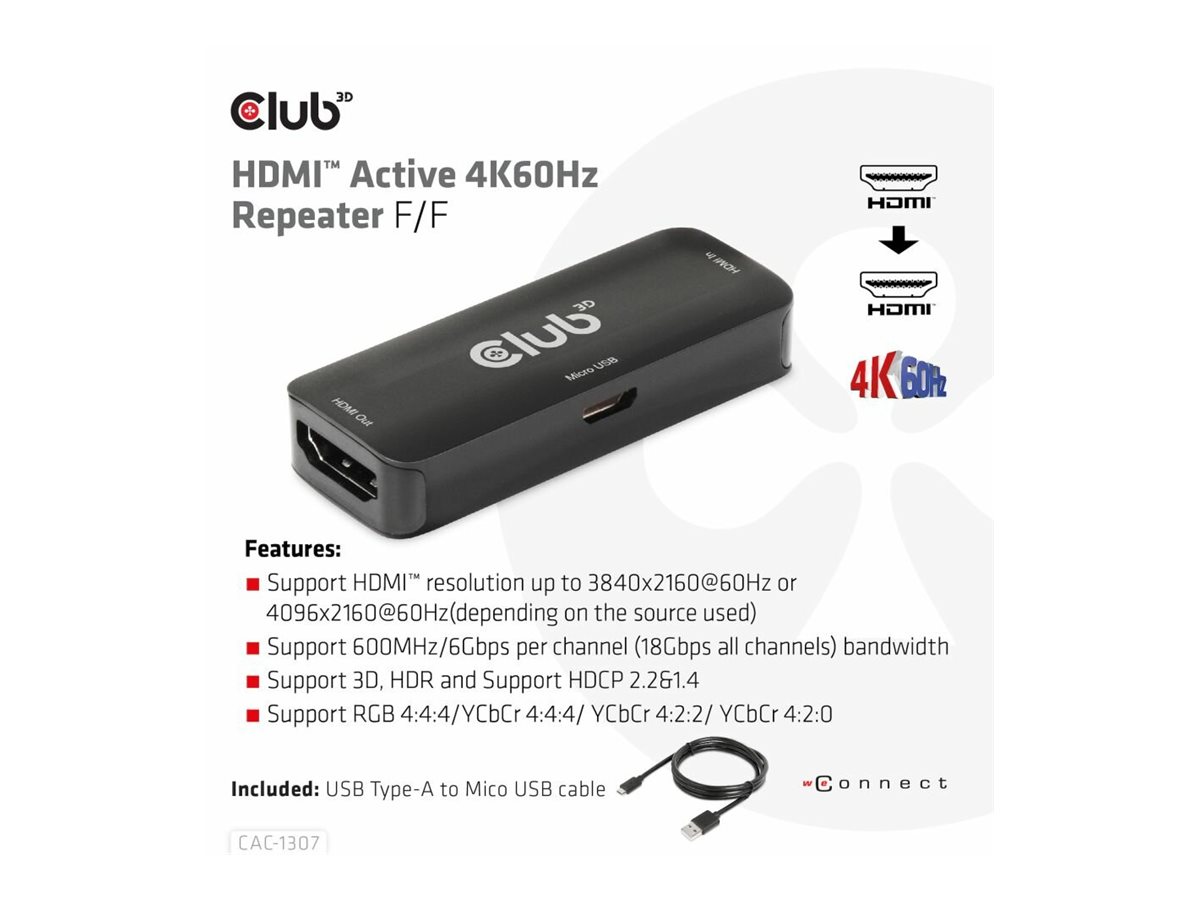 Club 3D Repeater - HDMI - 19 pin HDMI Type A (female), Ansicht 3