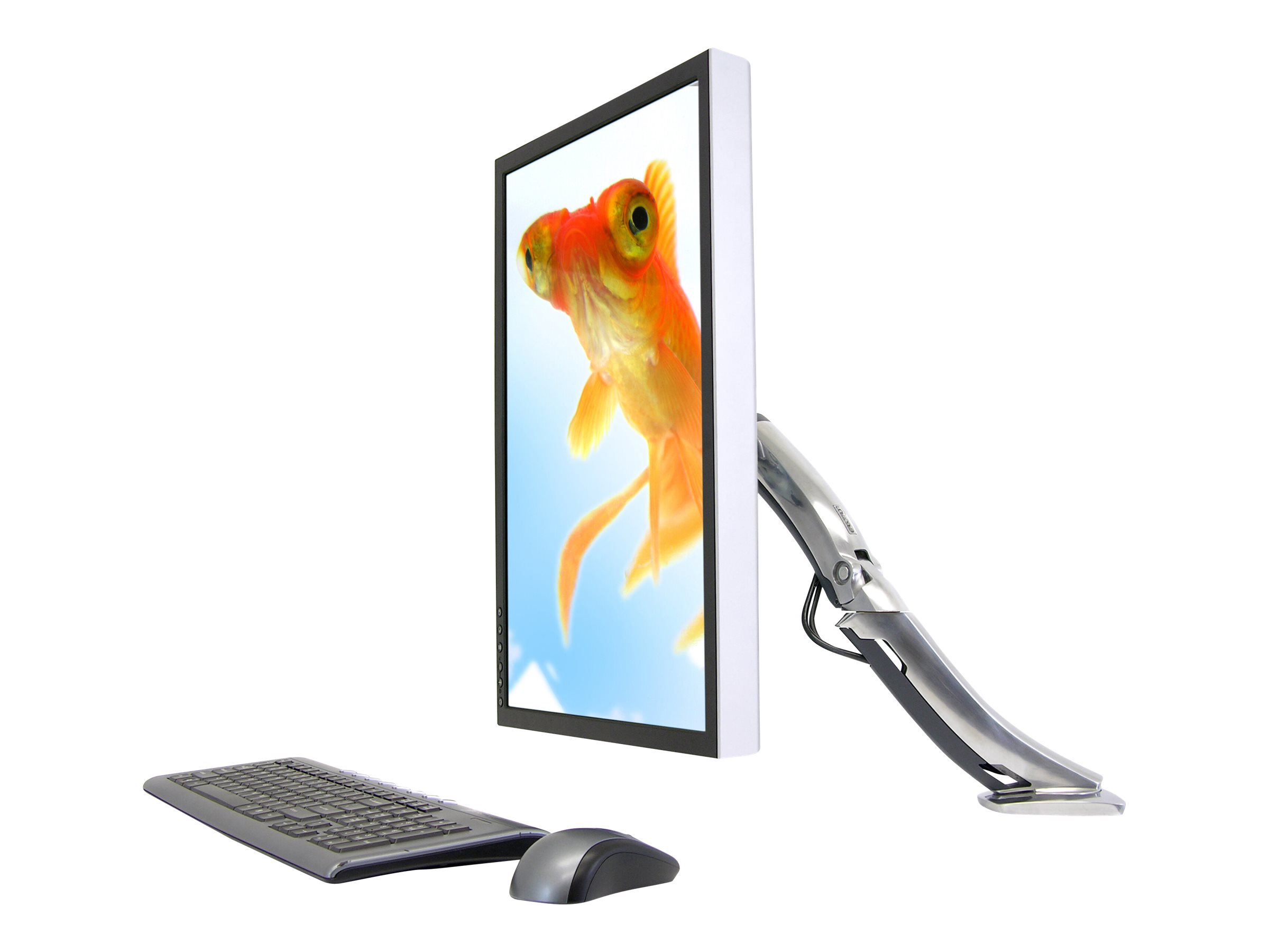 Ergotron MX - Befestigungskit (Gelenkarm Spannbefestigung für Tisch Tischplattenbohrung Basis Verlängerung) - Konstante Krafttechnologie - für LCD-Display - Polished Aluminum - Bildschirmgröße: bis zu 762 cm (bis zu 30 Zoll)