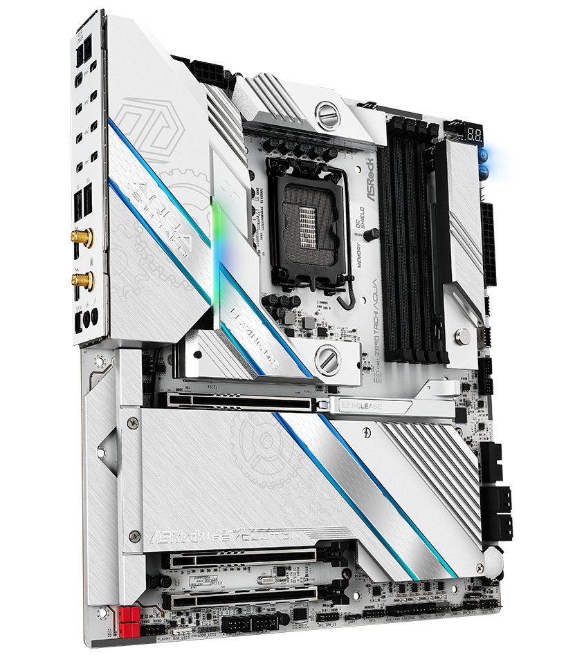 ASRock Z890 TAICHI AQUA - Motherboard - E-ATX - LGA1851-Sockel - Z890 Chipsatz - USB4, USB-C 3.2 Gen2, USB-C 3.2 Gen 1, Ansicht 3