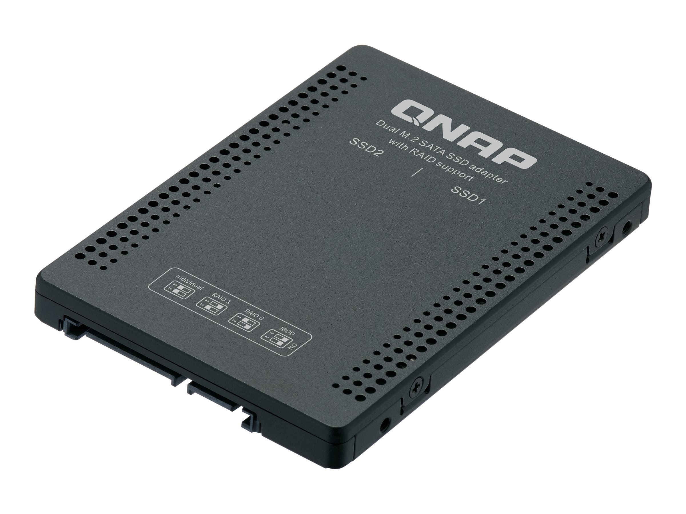 QNAP QDA-A2MAR - Internes RAID-Gehäuse - 2,5" auf 2 x M.2 (6,4 cm auf 2 x M.2) - RAID RAID 0, 1, JBOD - SATA 6Gb/s