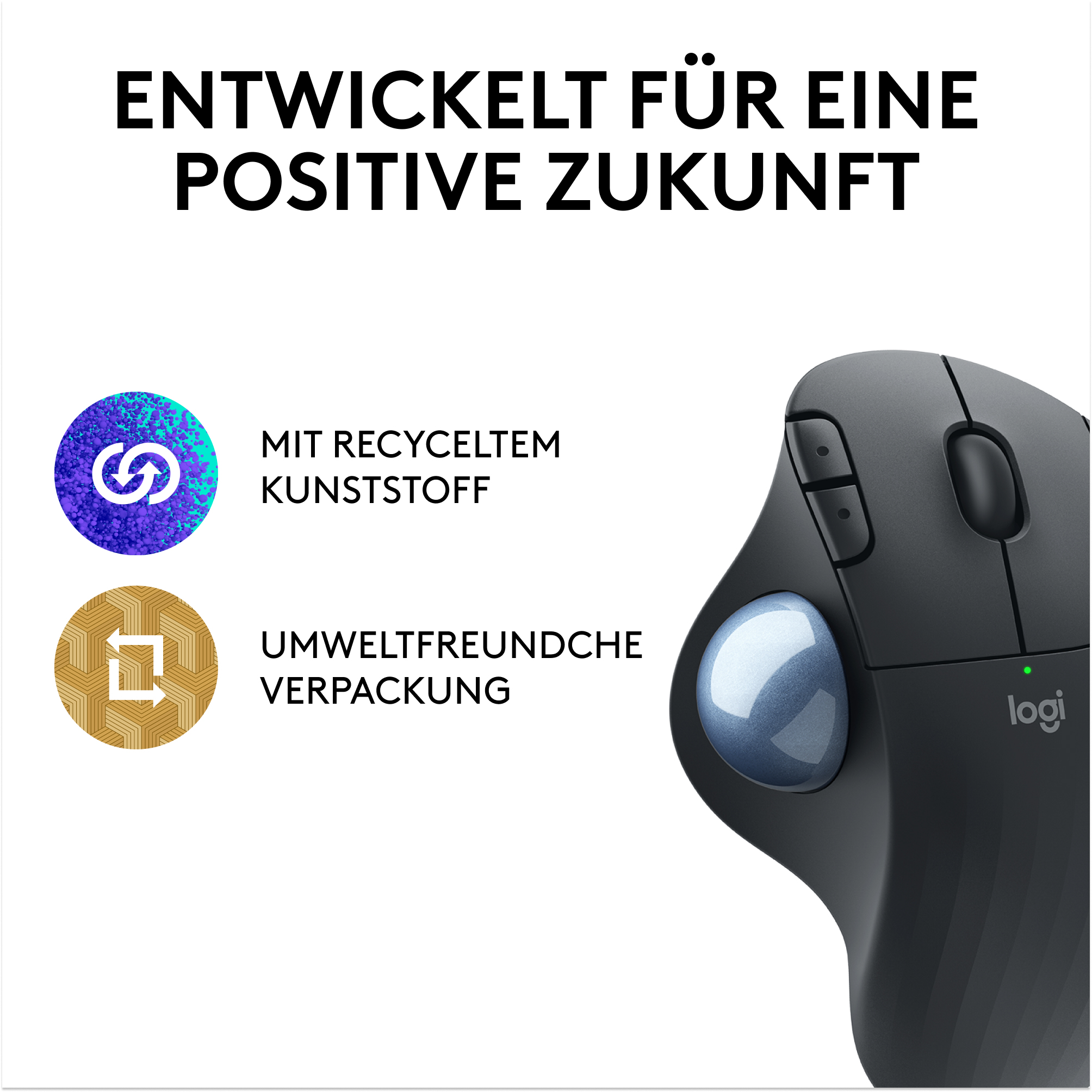 Logitech Ergo Series ERGO M575S - Trackball - ergonomisch - Grau, Ansicht 2