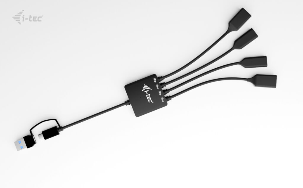 i-tec Hub - USB-C/USB-A Kabel - 2 x USB-C 3.2 Gen 1 + 2 x USB 3.2 Gen 1, Ansicht 4